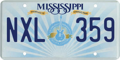 MS license plate NXL359
