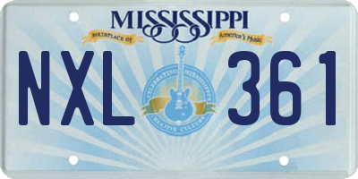 MS license plate NXL361