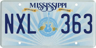 MS license plate NXL363
