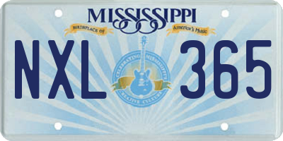 MS license plate NXL365