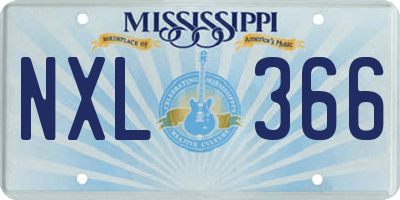 MS license plate NXL366