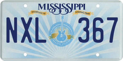 MS license plate NXL367