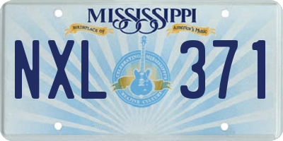 MS license plate NXL371