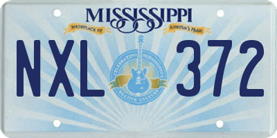 MS license plate NXL372