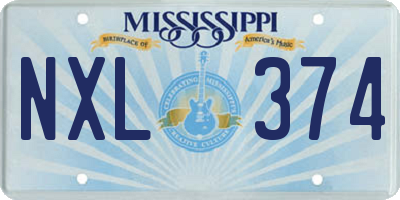 MS license plate NXL374