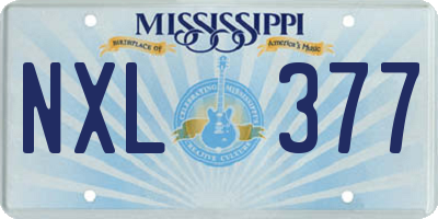 MS license plate NXL377