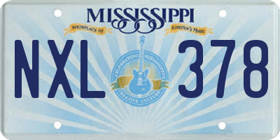 MS license plate NXL378