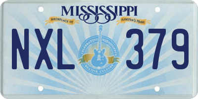MS license plate NXL379