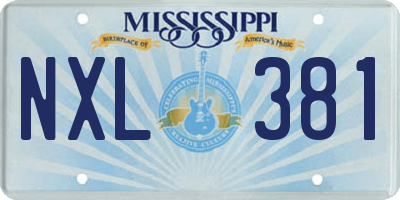 MS license plate NXL381