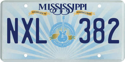 MS license plate NXL382