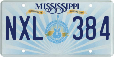 MS license plate NXL384