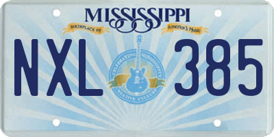 MS license plate NXL385