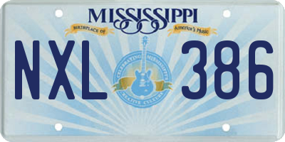 MS license plate NXL386