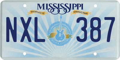MS license plate NXL387