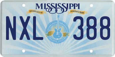 MS license plate NXL388