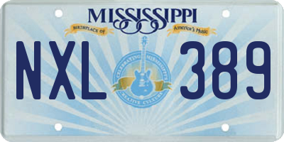 MS license plate NXL389