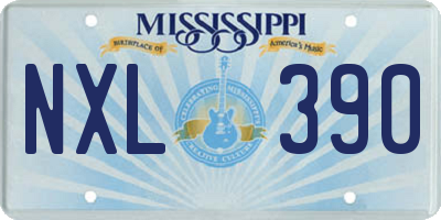 MS license plate NXL390