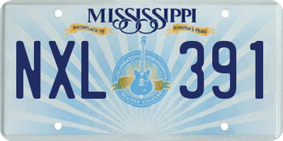 MS license plate NXL391