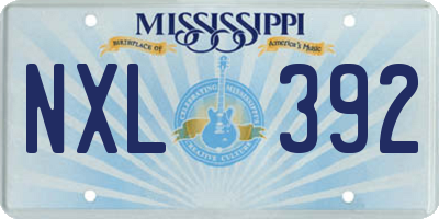 MS license plate NXL392