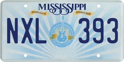 MS license plate NXL393