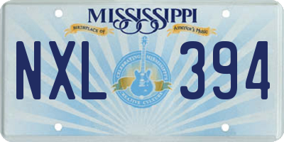 MS license plate NXL394