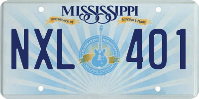 MS license plate NXL401