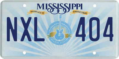 MS license plate NXL404