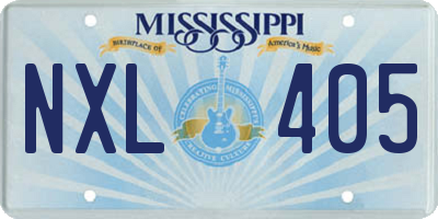 MS license plate NXL405