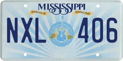 MS license plate NXL406