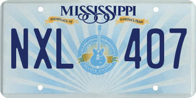 MS license plate NXL407