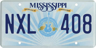 MS license plate NXL408
