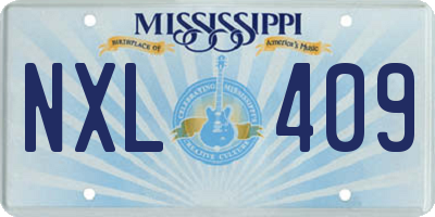 MS license plate NXL409