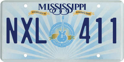 MS license plate NXL411