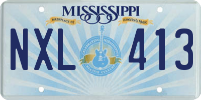 MS license plate NXL413
