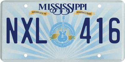 MS license plate NXL416