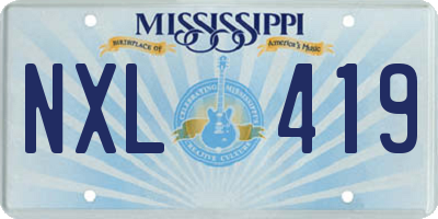 MS license plate NXL419