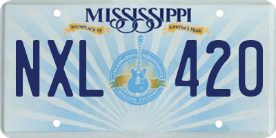 MS license plate NXL420
