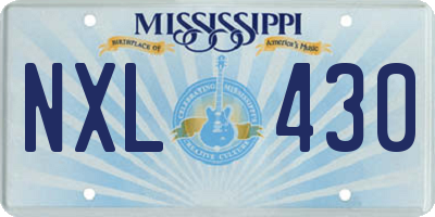 MS license plate NXL430
