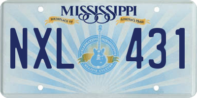 MS license plate NXL431