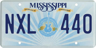 MS license plate NXL440