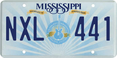 MS license plate NXL441