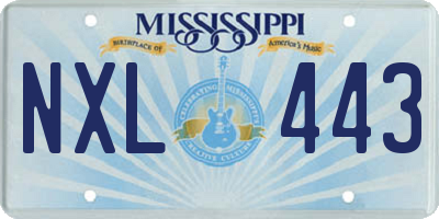 MS license plate NXL443