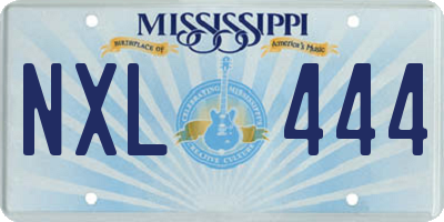 MS license plate NXL444