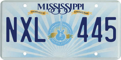 MS license plate NXL445