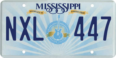 MS license plate NXL447