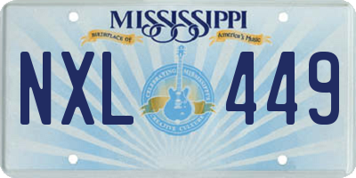 MS license plate NXL449