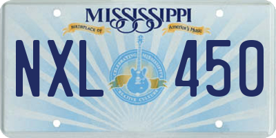 MS license plate NXL450