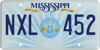 MS license plate NXL452