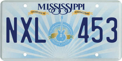 MS license plate NXL453