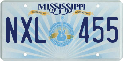 MS license plate NXL455